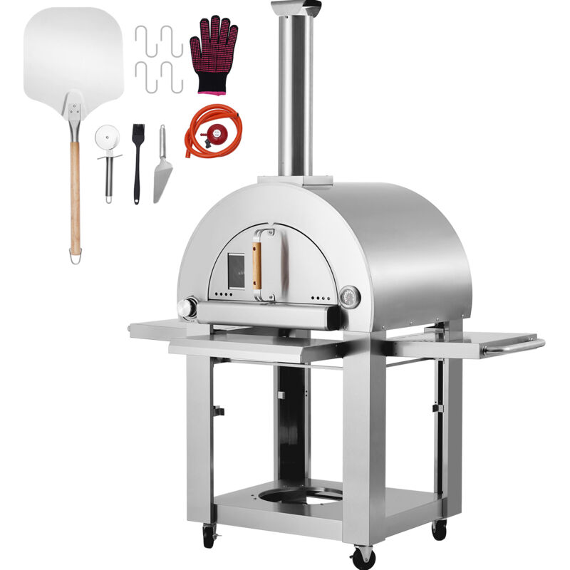 foto del prodotto mophorn forno per pizza a doppio combustibile per uso esterno, forno per pizza portatile da 22 , forno per pizza per esterni alimentato a pellet e
