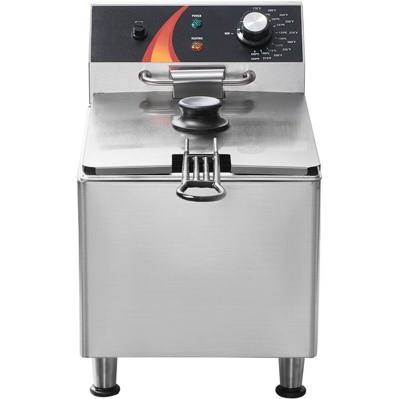 foto del prodotto mophorn friggitrice commerciale elettrica da banco 3100w con cestello piedini regolabili altezza, singolo in acciaio inox 11,5 l, controllo