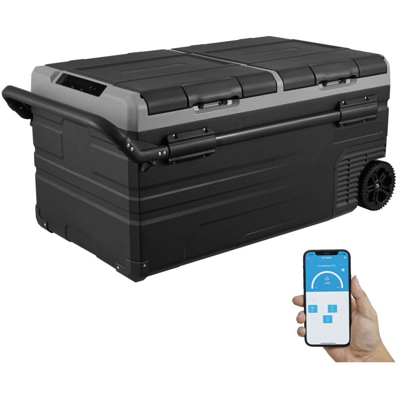 foto del prodotto mophorn frigorifero per auto, congelatore portatile doppia zona 95l, 12 v, gamma 20 20 , dispositivo raffreddamento a compressore 12 24 v cc