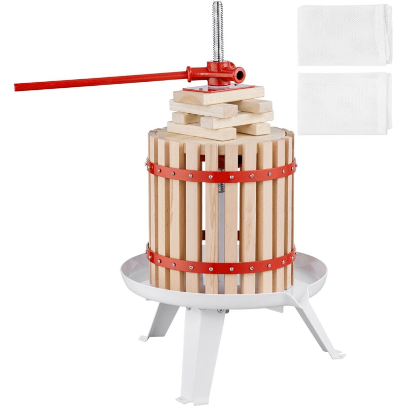 foto del prodotto mophorn fruit wine press, 2,98 gal 11,3 l cesto in legno massello, spremiagrumi manuale con 6 blocchi, pressa per sidro, mela, uva, olio d oliva,