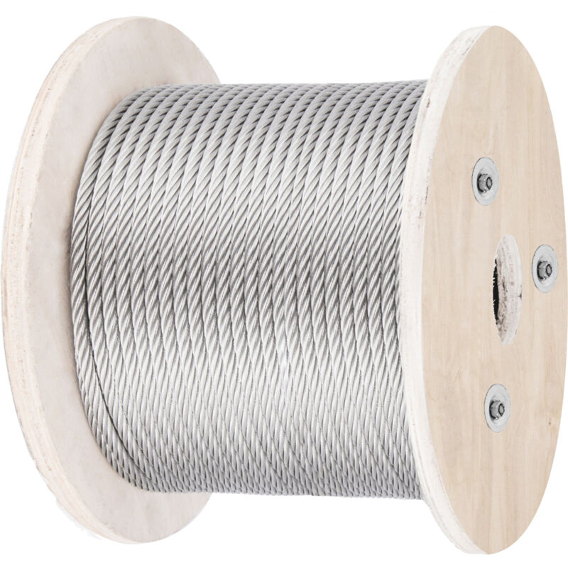 foto del prodotto mophorn fune metallica in acciaio inox 316, 152 m, fune metallica in acciaio inox diametro 4 mm costruzione 1x19 con carico di rottura 1496 kg per