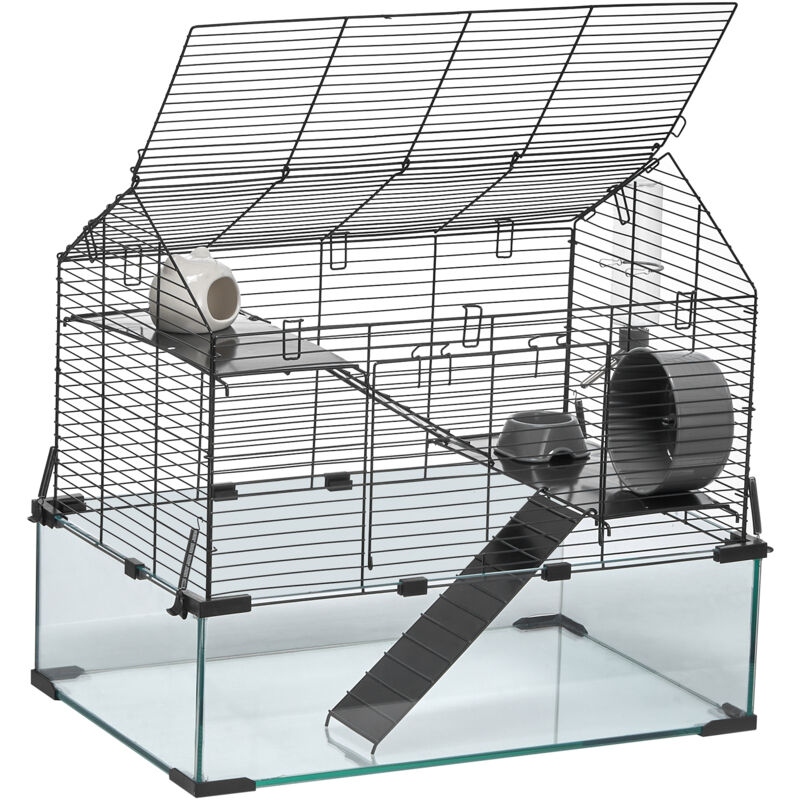 foto del prodotto mophorn gabbia per criceti, habitat per criceti con visione trasparente a 360 , 22,8 x 15 x 21,3 pollici, gabbia ventilata per piccoli animali con
