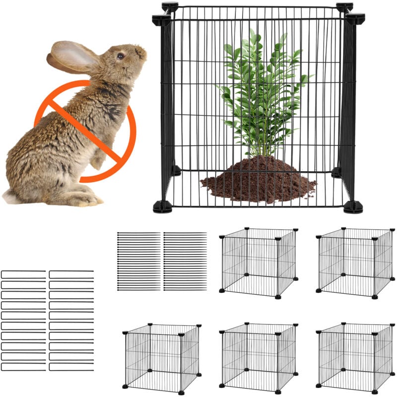 foto del prodotto mophorn gabbia per protezione per piante 5 pacchetti 38,98 x 38,98cm, kit di gabbia per protezioni per piante rete metallica, gabbie per piante da