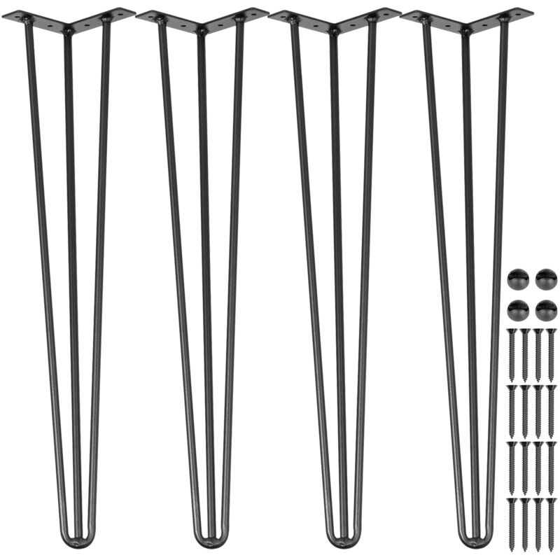 foto del prodotto mophorn gambe per tavolo a forcina da 24 pollici, set da 4 nere, capacita 220 libbre, acciaio al carbonio, gambe per scrivania fai da te per