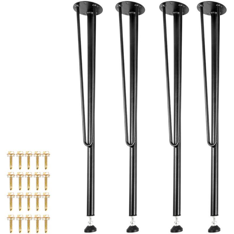 foto del prodotto mophorn gambe per tavolo in metallo a forcina da 28 pollici. set di 4 gambe resistenti per scrivanie, panche. ferro battuto, con protezioni per