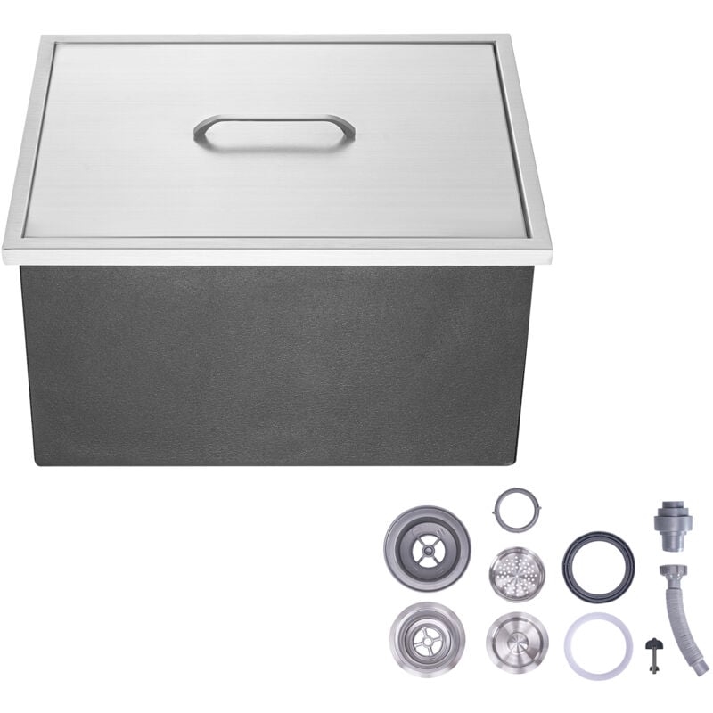 foto del prodotto mophorn ghiacciaia da incasso, 22 l x 17 l x 12 a in acciaio inossidabile, frigorifero portatile da 40 qt con coperchio, tubo di scarico e tappo,