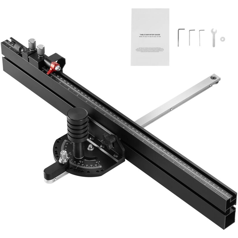 foto del prodotto mophorn goniometro di precisione, lega di alluminio, fessura standard 3 4 x 3 8 , griglia da 24 pollici, 15 fermi angolari, stantuffo regolabile,
