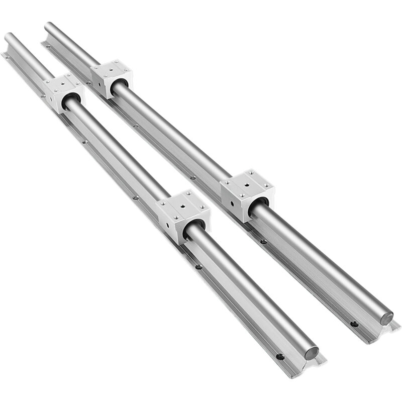 foto del prodotto mophorn guida lineare 2x sbr16 600 mm guida lineare scorrevole 4 blocchi sbr16uu per macchine e attrezzature automatizzate, diametro 16 mm, argento
