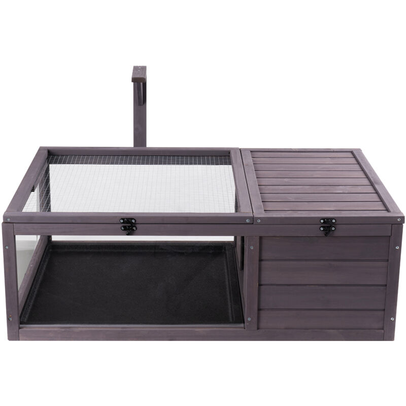 foto del prodotto mophorn habitat per tartarughe, casa per tartarughe in legno per interni ed esterni, recinto per tartarughe con supporto per luce sospesa, recinto