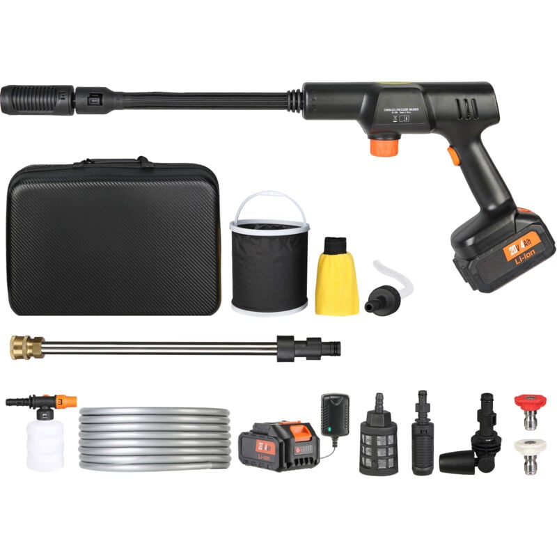 foto del prodotto mophorn idropulitrice senza fili, 652 psi 1,0 gpm, idropulitrice portatile, pistola per lavaggio auto ad alta pressione con batteria da 4,0 ah e