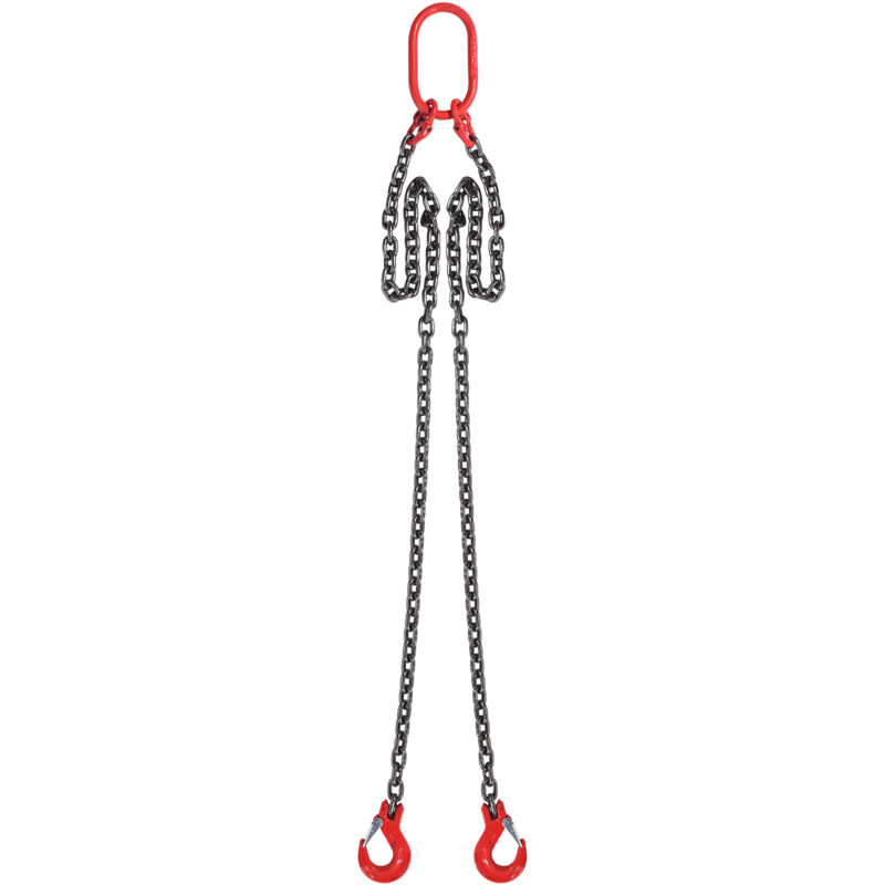 foto del prodotto mophorn imbracatura a catena di sollevamento a 2 gambe con ganci, 8 mm x 150 cm, capacita di carico sicura 2993 kg, grado 80, per carrello