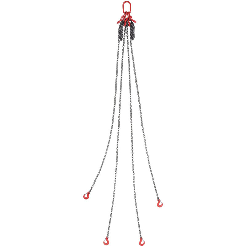 foto del prodotto mophorn imbracatura a catena di sollevamento a 4 gambe con ganci e regolatori, 8mmx300cm, capacita di carico 5.000 kg, grado 80, per carrello