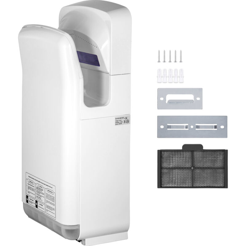 foto del prodotto mophorn jet hand dryer premium elettrico commerciale a lama in abs con filtrazione hepa montaggio a parete 2000w 220v alta velocita a infrarossi