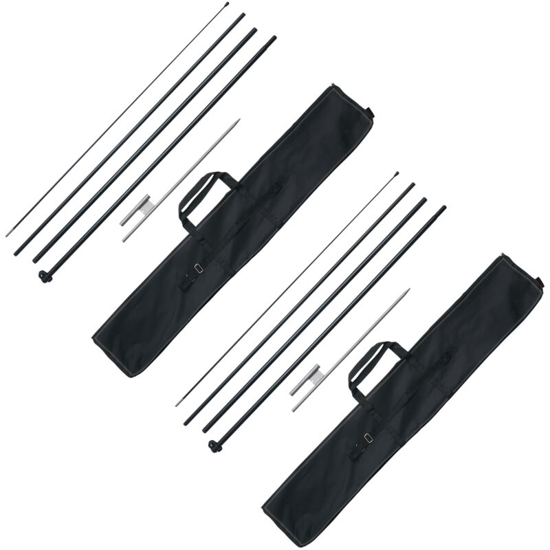 foto del prodotto mophorn kit asta portabandiera da 2 pezzi 498,5 cm con picchetti da terra e borsa per il trasporto bandiera non inclusa asta portabandiera per