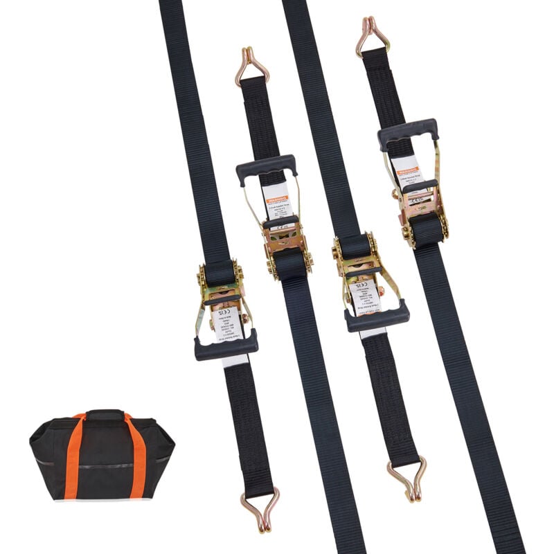 foto del prodotto mophorn kit cinghie a cricchetto ancoraggio, carico max. 5048kg, cinghie di tensione 0,05x2,4 m con cricchetto e gancio gialli per motociclette,