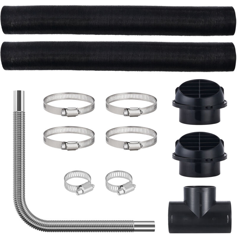 foto del prodotto mophorn kit condotto tubo riscaldatore diesel 3 , tubo di scarico in acciaio inox da 1 , 2 prese dearia, connettore uscita aria con raccordo a t