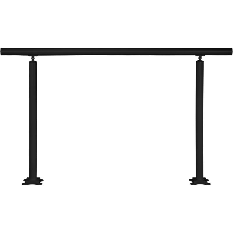 foto del prodotto mophorn kit corrimano per scale da 5 piedi, corrimano in alluminio nero con angolo regolabile per gradini da 0 a 5, per interni ed esterni,