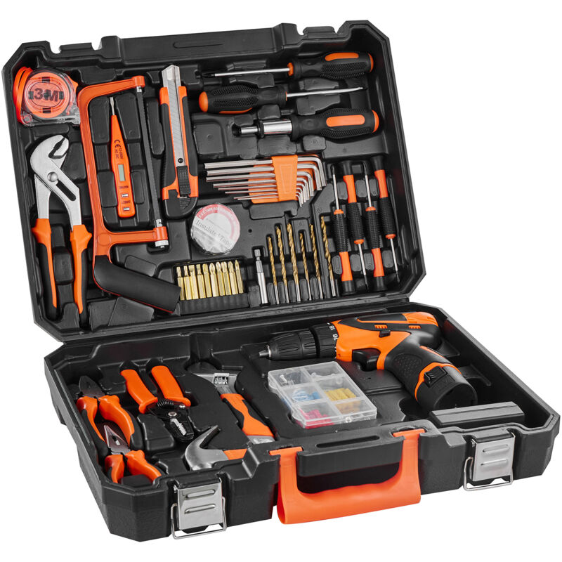 foto del prodotto mophorn kit di attrezzi 146 pezzi, set di attrezzi manuali generali per casa, con cacciavite a batteria, custodia per attrezzi, per manutenzione