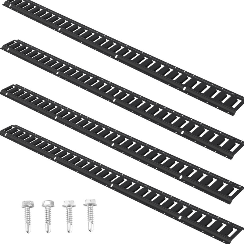 foto del prodotto mophorn kit di binari di ancoraggio per cingoli e, 4 pezzi di binari e in acciaio da 1524 mm, carico 2000 libbre per fissare il carico, garage,