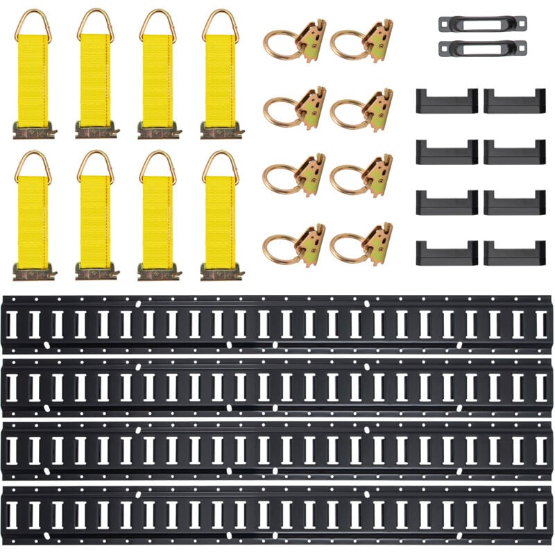 foto del prodotto mophorn kit di binari di ancoraggio,set di 30 pezzi da 5 piedi,comprende 4 binari in acciaio,2 slot singoli,8 anelli a o,8 tiranti con anello a d,8