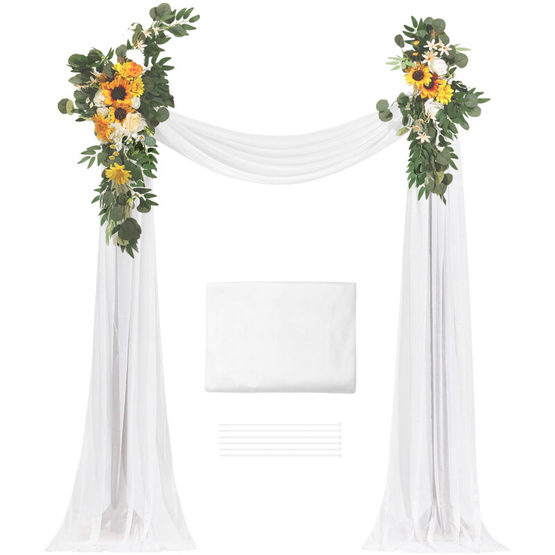 foto del prodotto mophorn kit di fiori artificiali per arco nuziale kit di fiori gialli per arco nuziale con drappeggi confezione da 3 2 pezzi di composizione