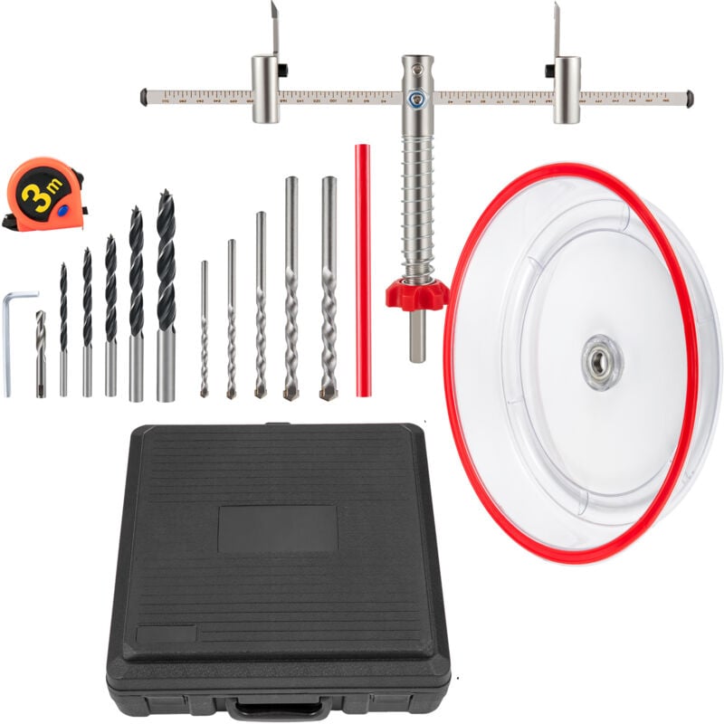 foto del prodotto mophorn kit di frese a tazza regolabili, da 1 5 8 a 8 40 200 mm , sega a tazza a doppia lama con protezione antipolvere in pc, punte da trapano