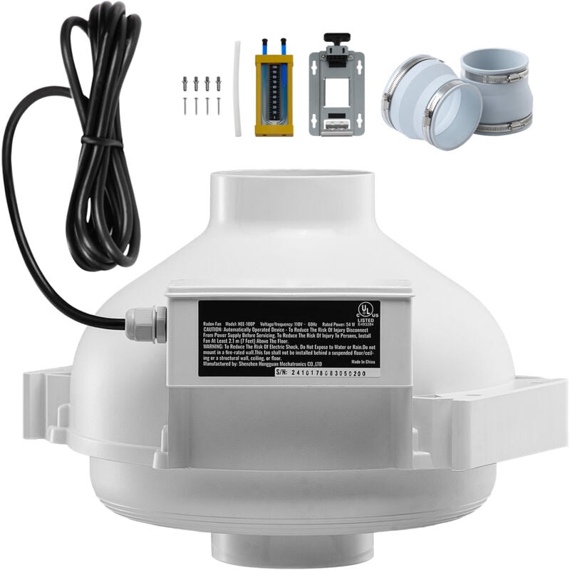 foto del prodotto mophorn kit di installazione ventola radon da 4 a 4,5 pollici sistema silenzioso 260 cfm per una ventilazione efficiente, ideale per uso interno