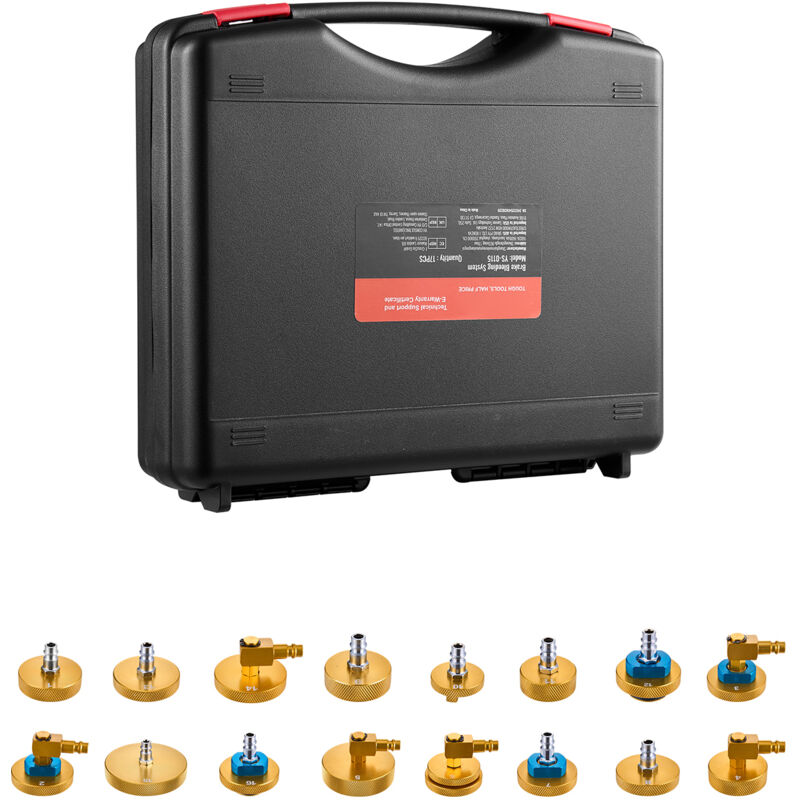 foto del prodotto mophorn kit di spurgo freno principale, 17 pezzi, set di adattatori per liquido freni professionale con maniglia, adattatore di spurgo durevole per