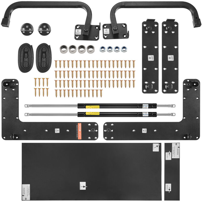 foto del prodotto mophorn kit letto a scomparsa matrimoniale, ferramenta per letto a muro fai da te di lusso, leva pneumatica, telaio resistente, mobiletto