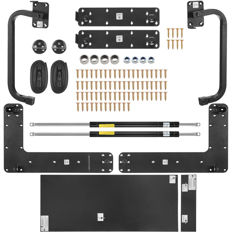foto del prodotto mophorn kit letto a scomparsa matrimoniale, ferramenta per letto a muro verticale deluxe fai da te, leva pneumatica, telaio resistente, mobiletto