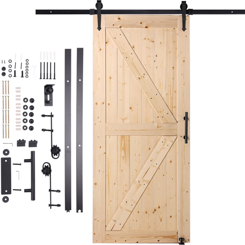 foto del prodotto mophorn kit per porta della stalla e ferramenta, porta in legno 914,4 x 2133,6 mm senza intoppi, kit per porta con guida a pavimento 8 in 1 e