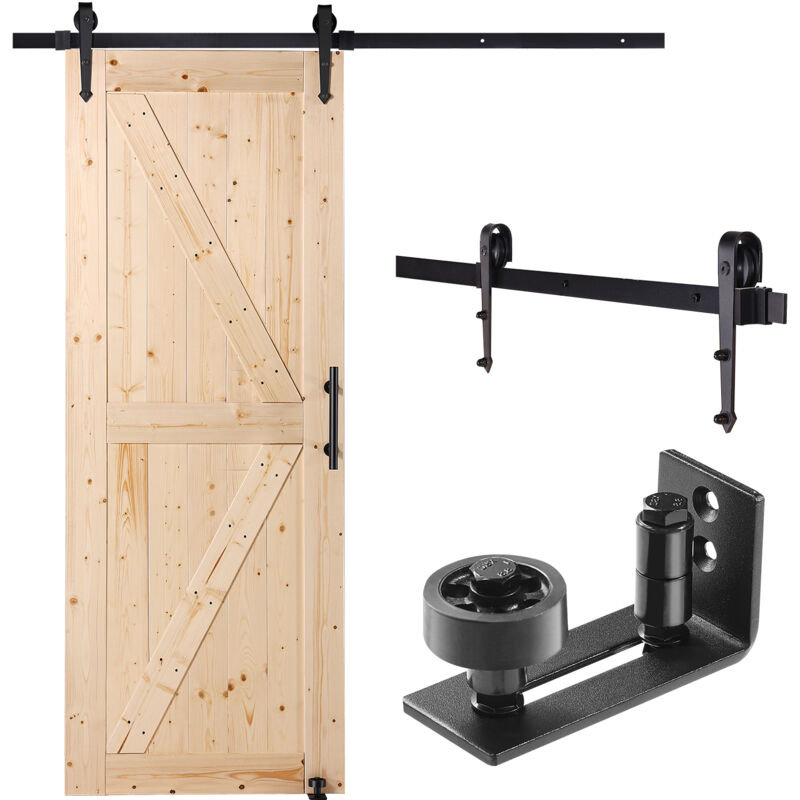 foto del prodotto mophorn kit per porta scorrevole da fienile kit ferramenta, kit per porta da fienile in legno scorrevole binario 1676 mm, kit guida per porta