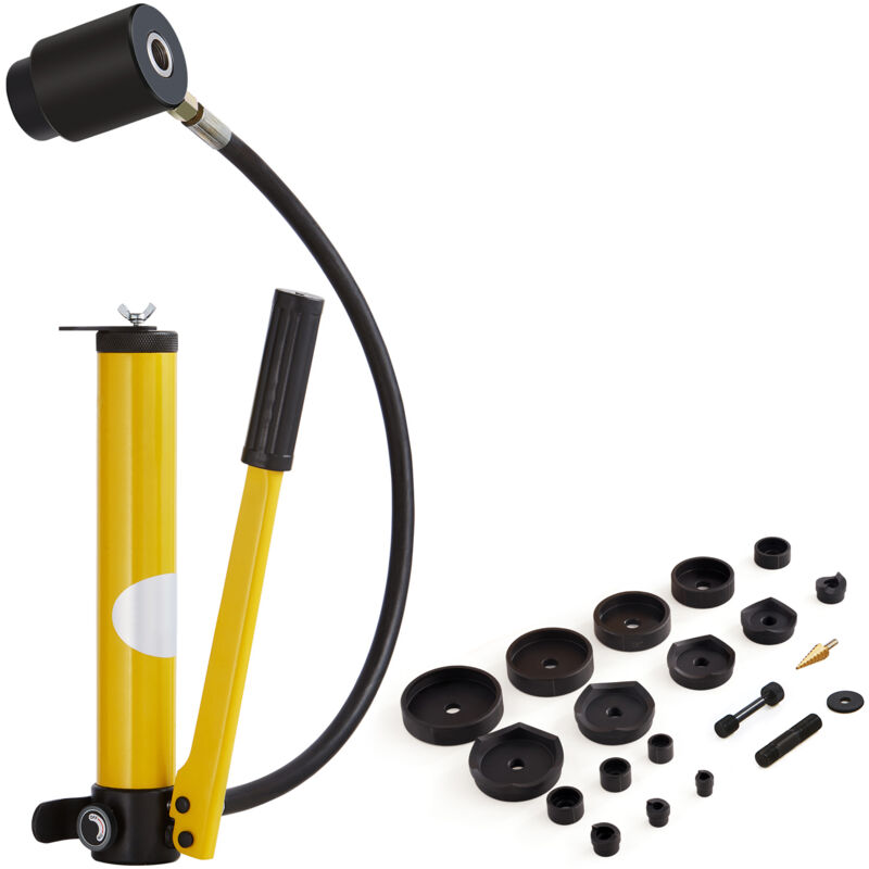 foto del prodotto mophorn kit punzone idraulico da 15 tonnellate, set di frese per fori per condotti da 1 2 a 4 , kit di utensili ko con 10 punzoni, ideale per