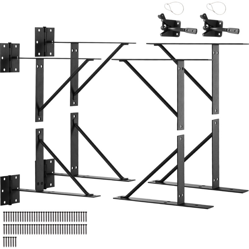 foto del prodotto mophorn kit staffa di rinforzo angolare per cancello, 2 set, ferramenta anti cedimento, serratura a scatto e viti per cancelli di capannoni,
