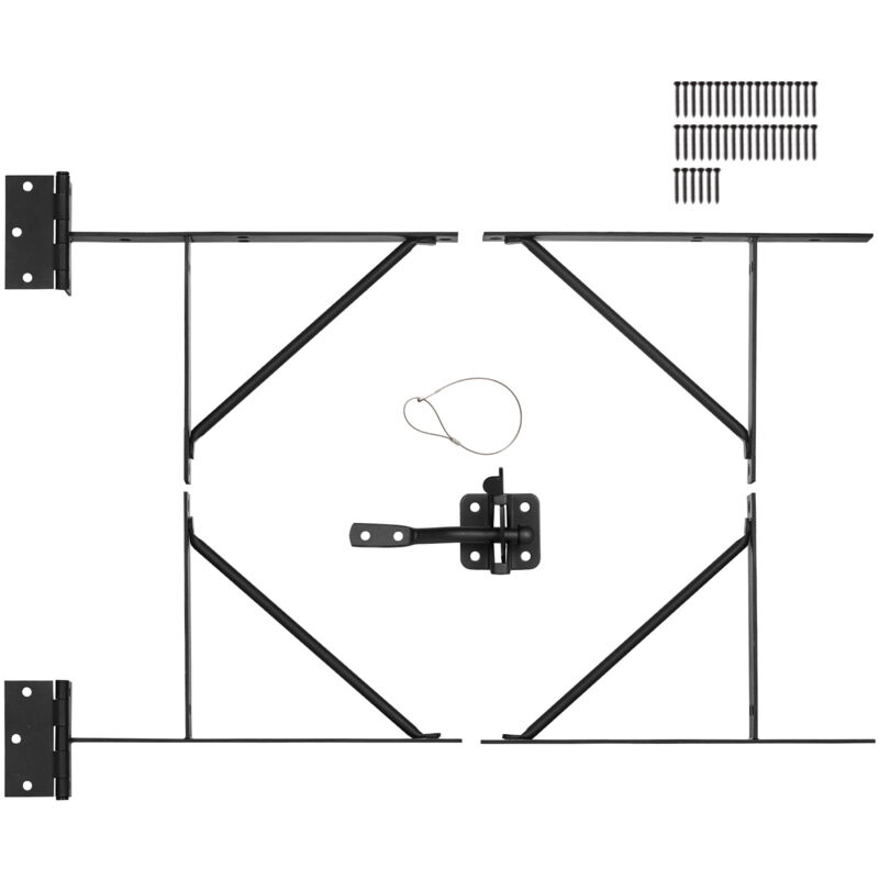 foto del prodotto mophorn kit staffa di rinforzo angolare per cancello, ferramenta anti cedimento per telaio cancello, serratura a scatto e corda per cancelli per