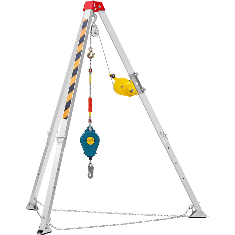foto del prodotto mophorn kit treppiede per spazi confinati, verricello da 1200 libbre. gambe da 7 con cavo da 98 . protezione anticaduta da 32,8 . include