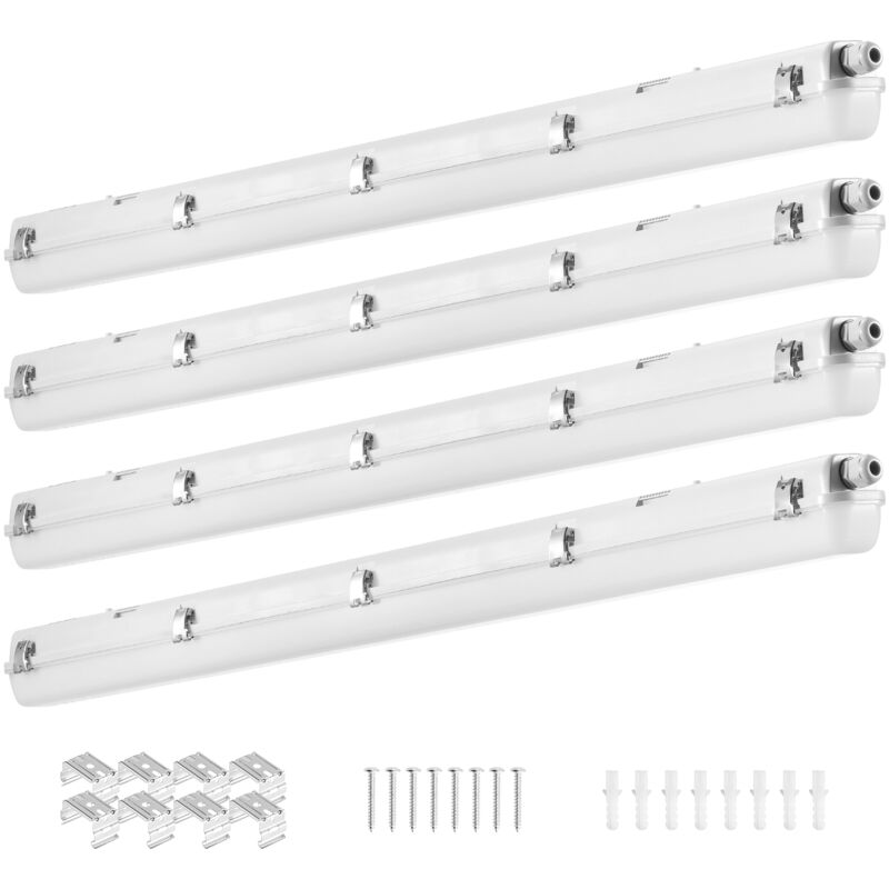 foto del prodotto mophorn lampada led a tenuta di vapore 4 pezzi, 60w, lampada 5000k con 7400lm, lampada ip65 apparecchio led antivapore, lampada led lampada per