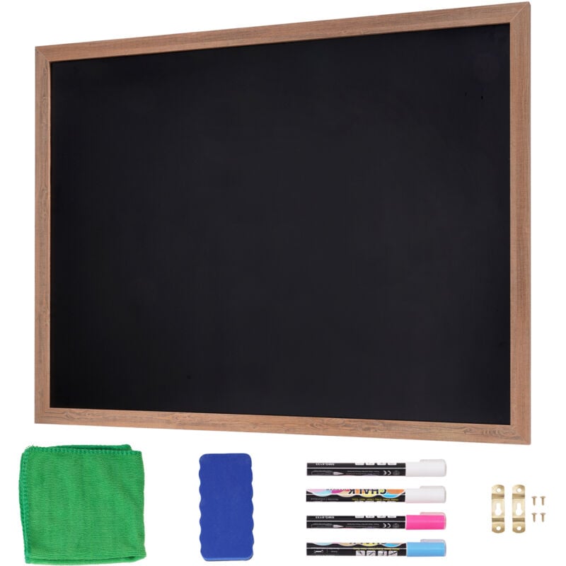 foto del prodotto mophorn lavagna magnetica, cartello in legno vintage da 35 x46 con gessetti e gomma, calendario con cornice marrone rustico e bacheca per cucina,