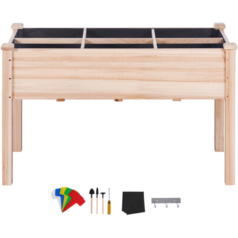 foto del prodotto mophorn letto da giardino rialzato, 47,2 x22,8 x30 fioriera in legno, fioriera rialzata per esterni con gambe per fiori, verdure, erbe aromatiche