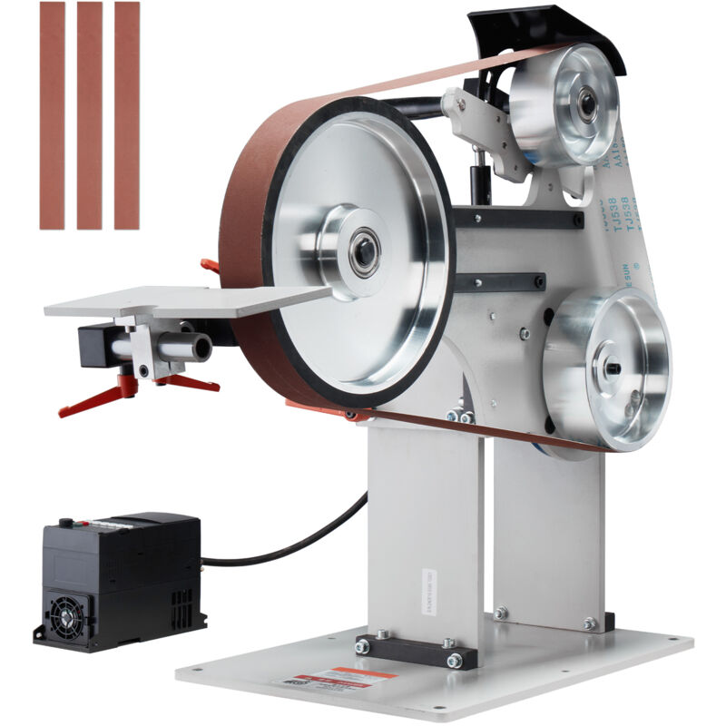 foto del prodotto mophorn levigatrice a nastro, lucidatrice a nastro a velocit variabile da 72 x 2 pollici con vfd, affilacoltelli da 1500 w con 3 stampi di