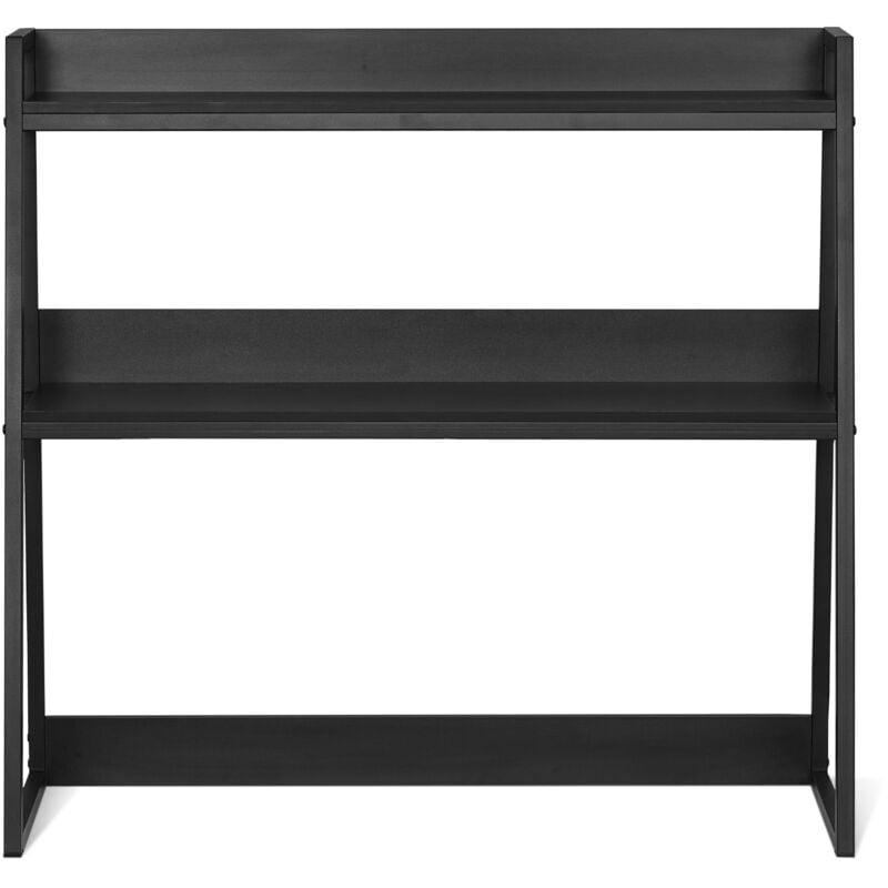 foto del prodotto mophorn libreria da scrivania, organizer a 2 ripiani. 37,4 x12,6 x35,4 , con cuscinetti antiscivolo. per ufficio, casa e dormitorio, nero