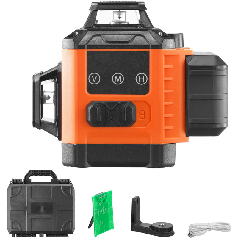 foto del prodotto mophorn livella laser raggio max. 30m livella laser 360 x 3 linee trasversali verdi modalit manuale autolivellamento lunghezza d onda laser 520nm