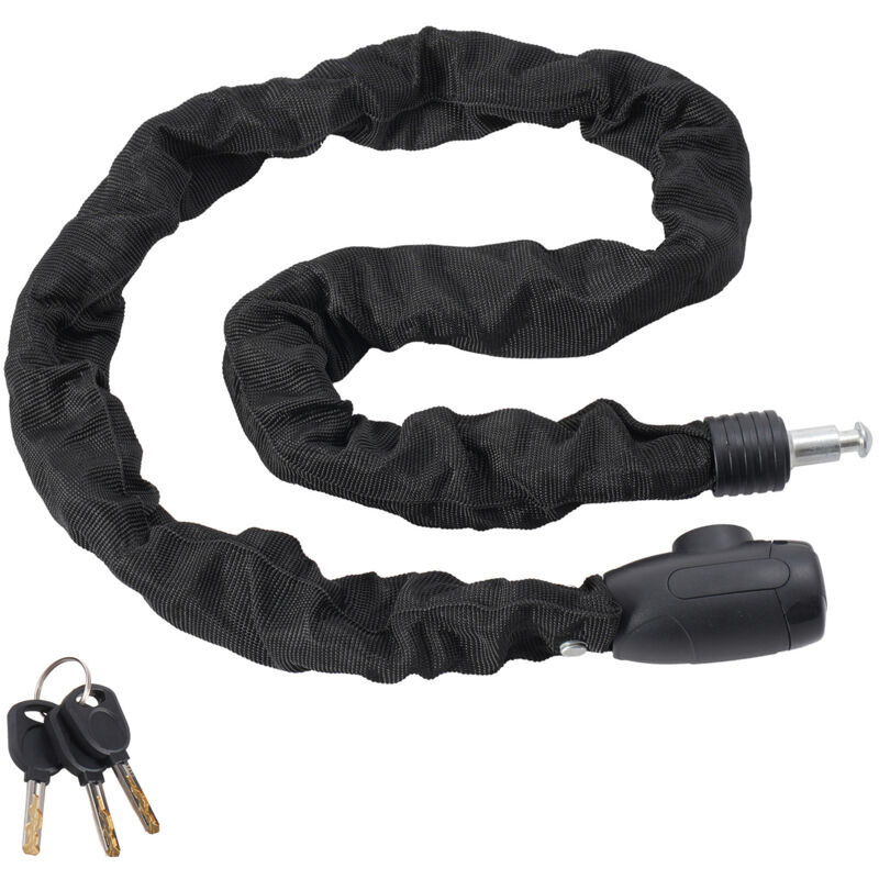 foto del prodotto mophorn lucchetto a catena per bicicletta da 3,94 piedi, lucchetto di sicurezza antifurto per impieghi gravosi da 8 mm, 4 chiavi, ideale per bici,