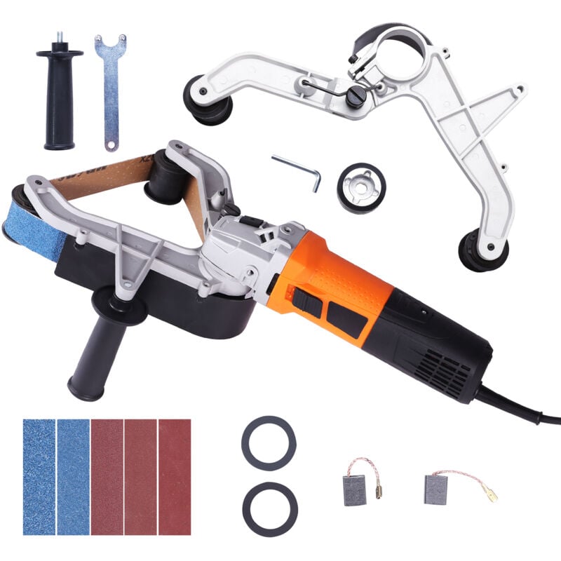foto del prodotto mophorn lucidatrice per tubi pipe, levigatrice a nastro da 1300 w con 6 velocit variabili 1100 3200 giri min , levigatrice professionale con 50