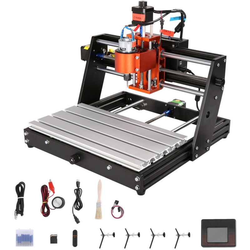 foto del prodotto mophorn macchina del router cnc da 120w, controllo grbl a 3 assi per incisione in legno, intaglio e fresatura. 300x200x72mm 11,81x7,87 x2,83