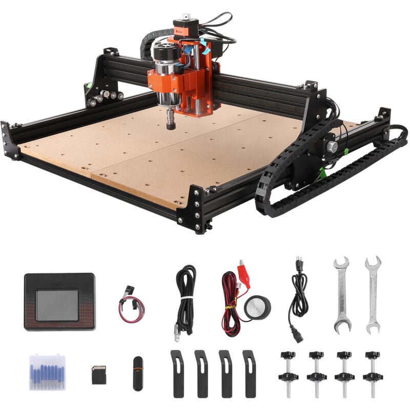 foto del prodotto mophorn macchina del router cnc da 300 w, controllo grbl a 3 assi per incisione in legno, intaglio e fresatura. 400 x 400 x 60 mm 15,75 x 15,75 x