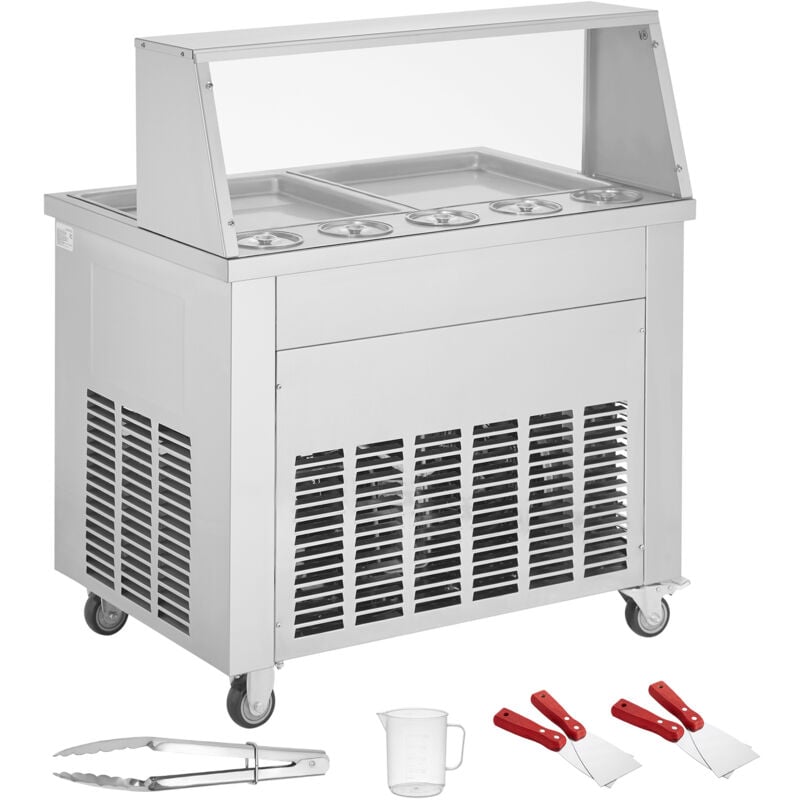 foto del prodotto mophorn macchina per gelato fritto 2 pezzi teglie quadrate da 13,8, compressore, qualit commerciale, acciaio inossidabile