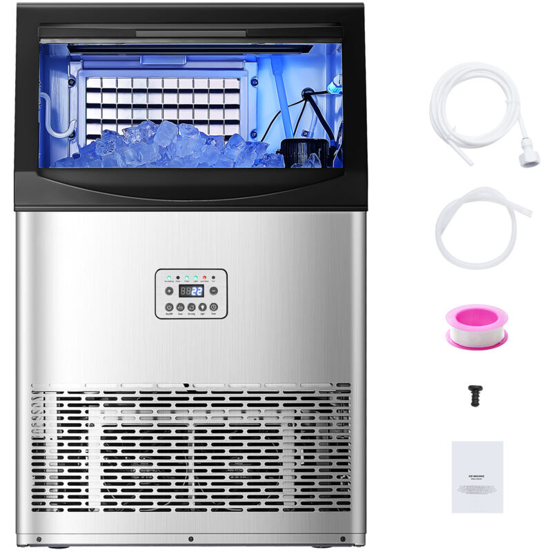 foto del prodotto mophorn macchina per ghiaccio commerciale 40,82 kg giorno macchina cubetti di ghiaccio capacit di stoccaggio ca. 14,97 kg, display digitale a led,