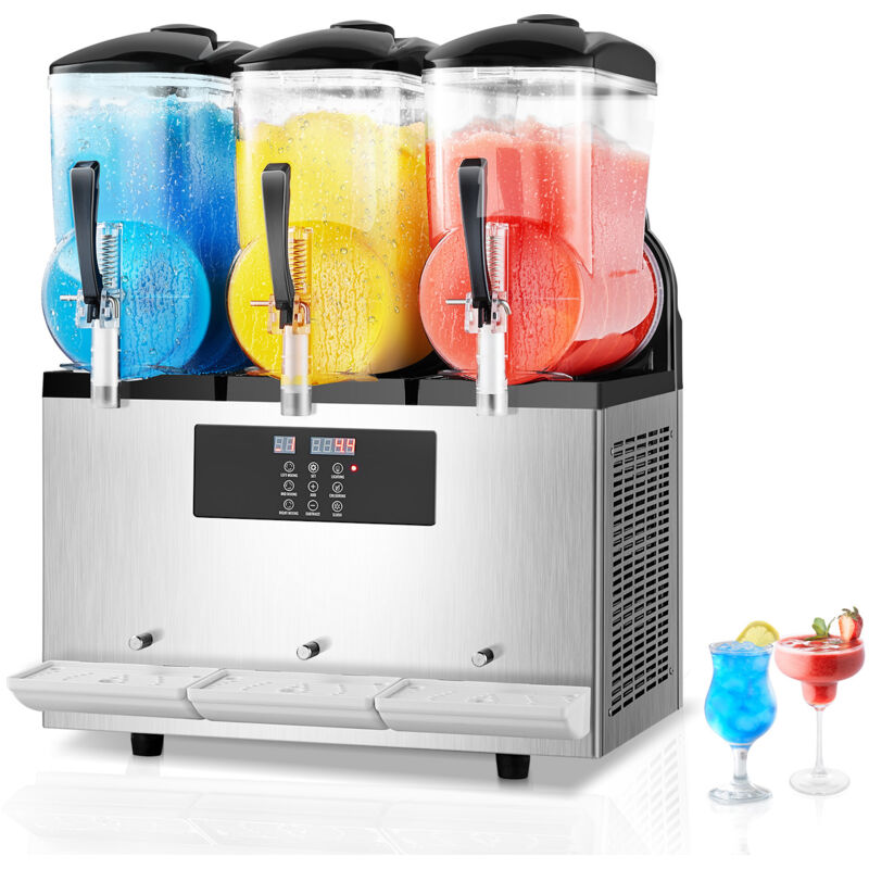 foto del prodotto mophorn macchina per granita commerciale 12lx3, macchina per bevande ghiacciate a triplo serbatoio, macchina per granita margarita smoothie slushie