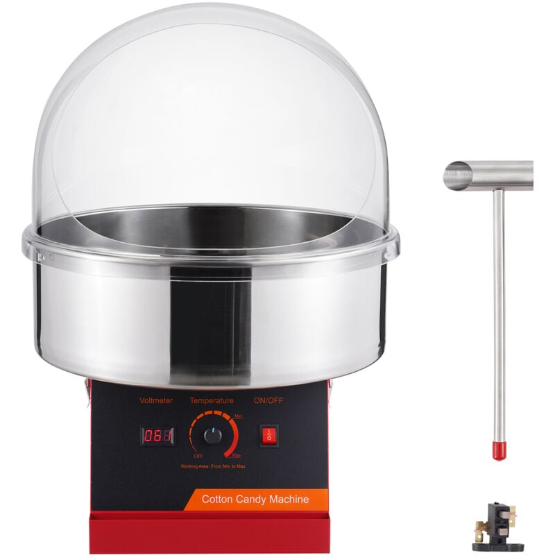 foto del prodotto mophorn macchina per zucchero filato elettrica da 1000 w, macchina per zucchero filato commerciale con coperchio, ciotola in acciaio inossidabile e